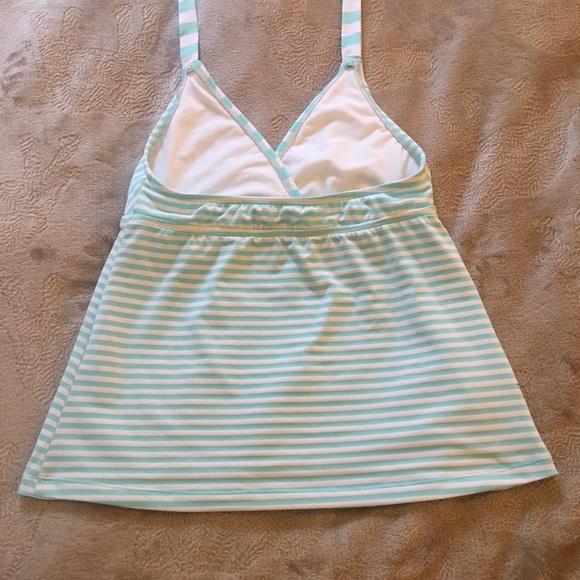 NWOT Mossimo light blue and white striped tankini top Size M - Picture 3 of 6